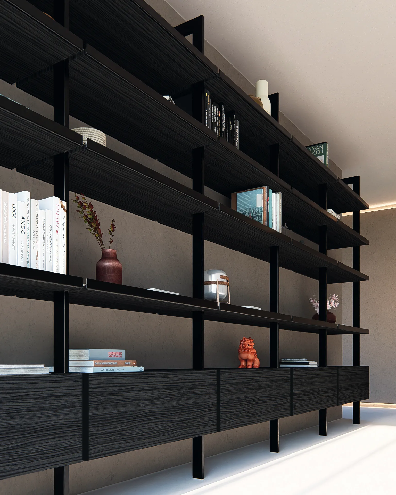 Step Living in alluminio nero opaco